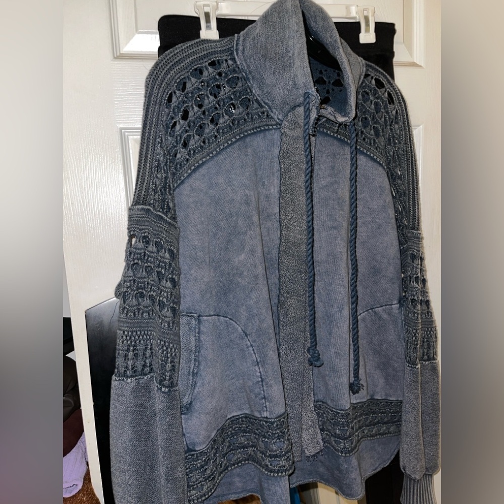 Free People Dune Bug Crochet Zip Up Jacket Size XS EUC - Picture 8 of 12